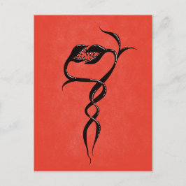 Gothic Valentine Schlange Pflanze in Liebe Postkarte