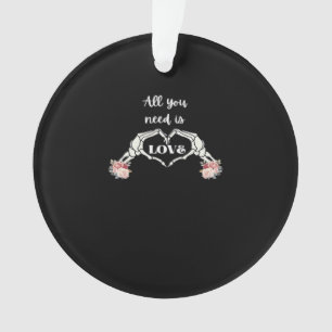 Gothic Valentines Classic - Skeletthörner Herz Ornament