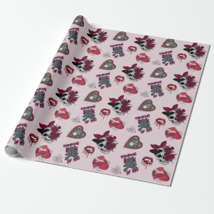 Gothic Valentine's Day Pink Goth Geschenkpapier