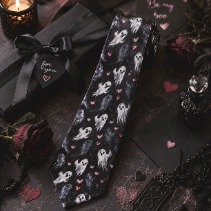 Gothic-Valentinstag-Geister & Herzen Krawatte