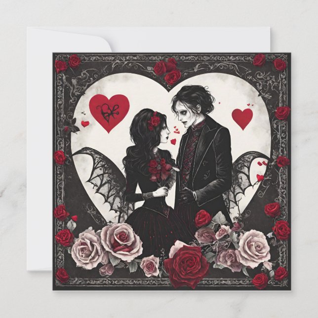Gothic Valentinstage Karte (Vorderseite)