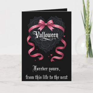 Gothic Valloween Script Rosen und Girlanden Feiertagskarte