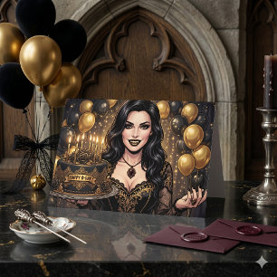 Gothic Vampir Geburtstag Elegante dunkle Fantas Karte