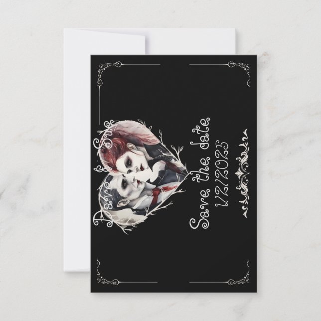 Gothic-/Vampir-Hochzeit Save-the-Date Save The Date (Vorderseite)
