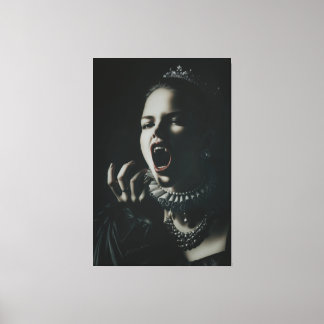 Gothic-Vampir-Königin auf Stretchleinwand – Dark F Leinwanddruck
