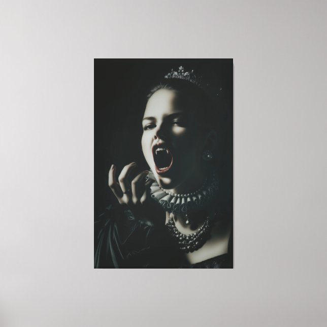 Gothic-Vampir-Königin auf Stretchleinwand – Dark F Leinwanddruck (Vorderseite)