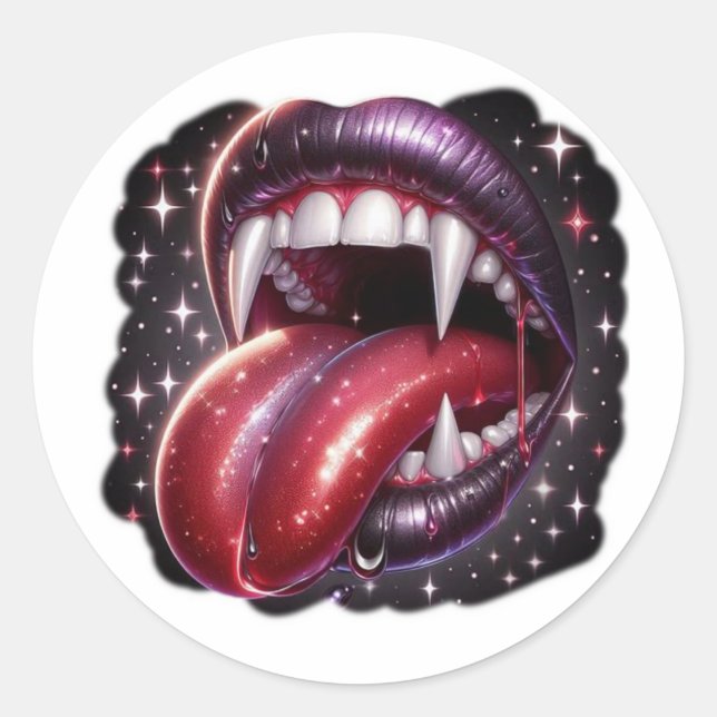 Gothic Vampir-Lippen Dark Fantasy Sticker (Vorderseite)