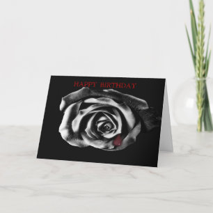 Gothic Vampir Schwarze Rose Geburtstagskarte Karte
