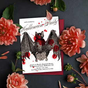 Gothic Vampire Bat Halloween-Party Einladung