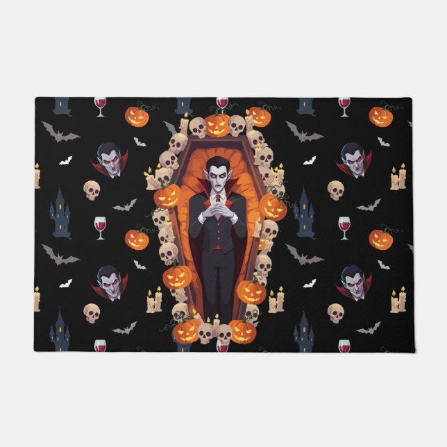 🦇 Gothic Vampire Black Doormat 🖤 🎃 Fußmatte (Vorderseite)