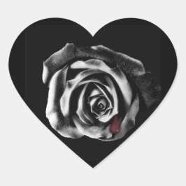 Gothic Vampire Black Rose Herz-Aufkleber
