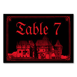 Gothic Vampire Castle Black Red Wedding Tischnummer