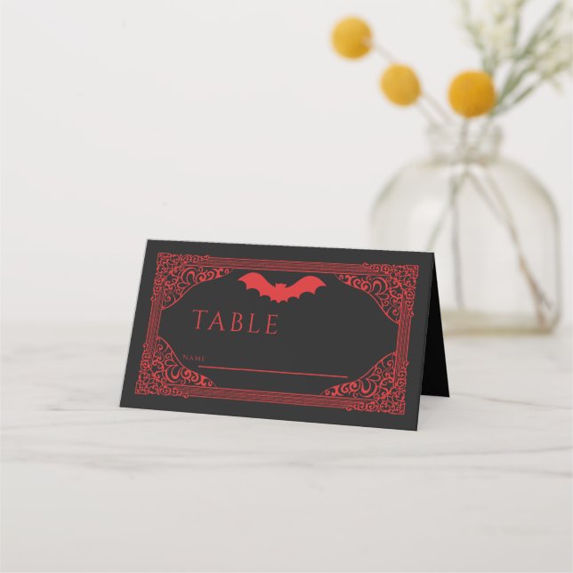 Gothic Vampire Cathedral Wedding Platzkarte (Vorderseite)