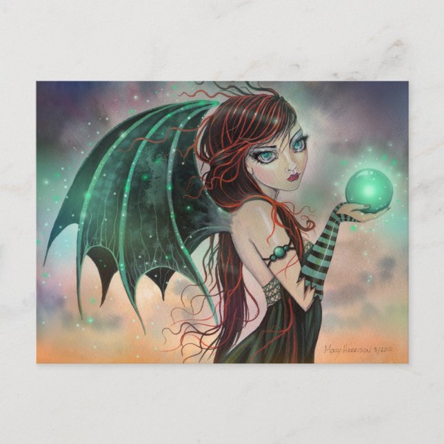 Gothic Vampire Fairy Fantasy Kunst, Dichtung und M Postkarte (Vorderseite)