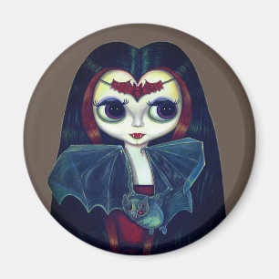 Gothic Vampire Girl mit Bat Big Eyes Niedlich Magnet