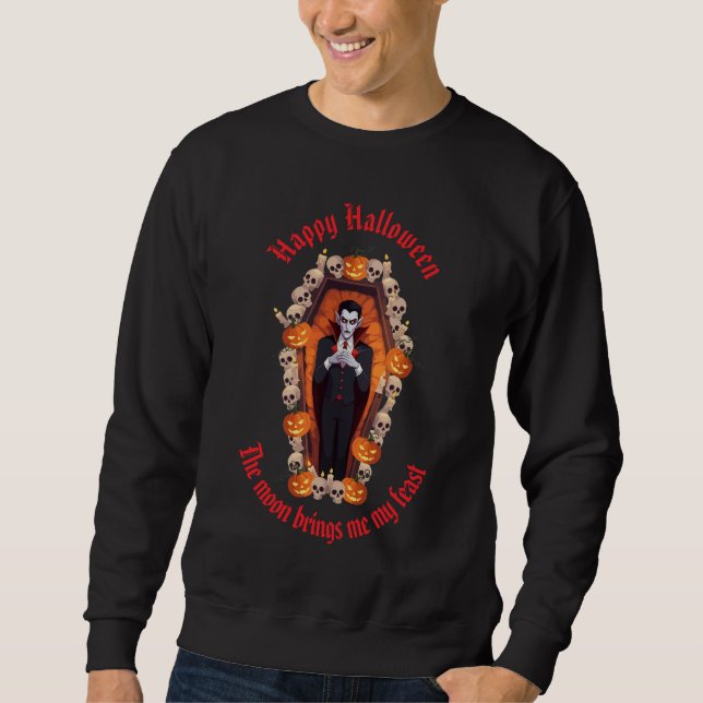 🧛 ‍ ♂️ Gothic Vampire Halloween Black Sweatshirt  (Vorderseite)