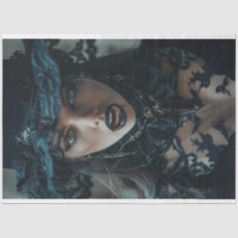 Gothic Vampire Lady Nocturne Decoupage Seidenpapier