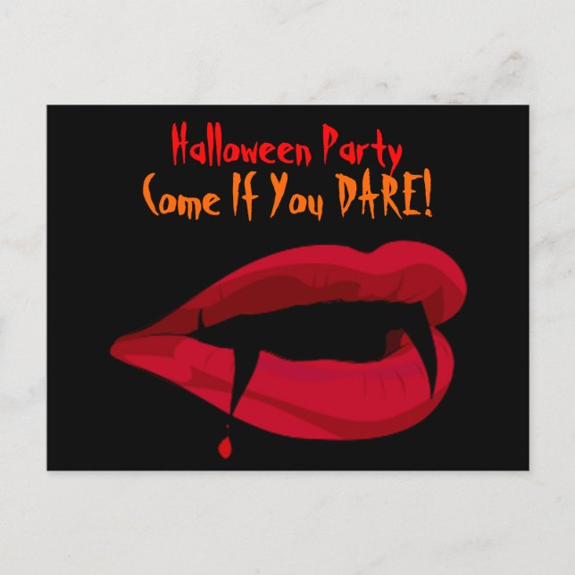 Gothic Vampire Lips Halloween-Party Einladung (Vorderseite)