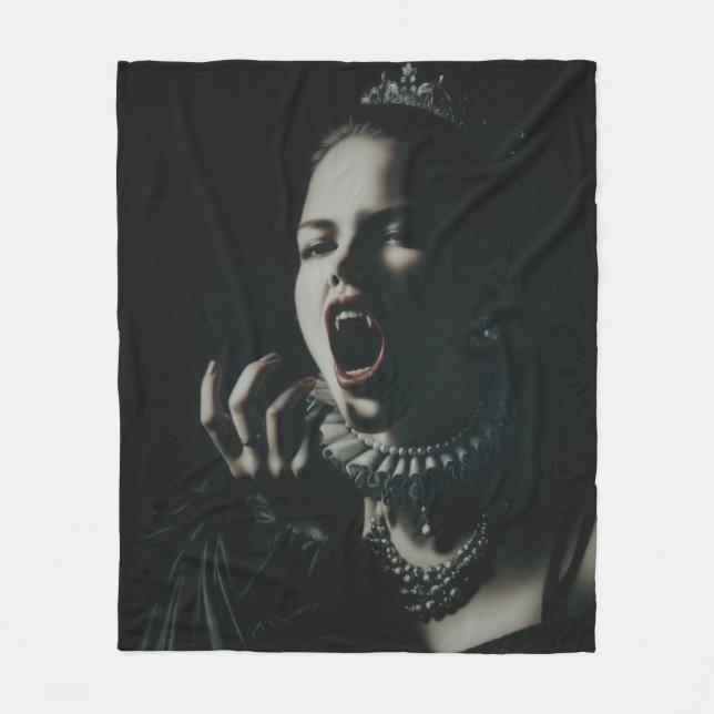 Gothic Vampire Queen Throw Blanket – Dark Fantasy  Fleecedecke (Vorderseite)