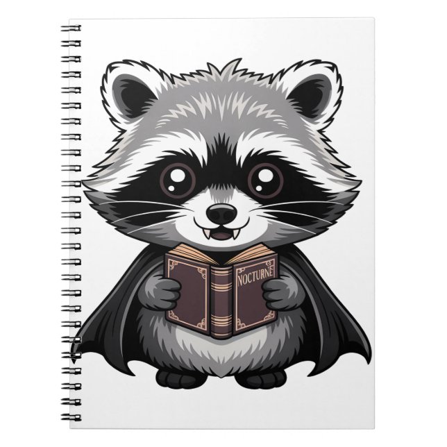 Gothic Vampire Raccoon Bookish Notizblock (Vorderseite)