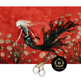 Gothic Vampire Skeleton Mermaid Skull Decoupage Seidenpapier