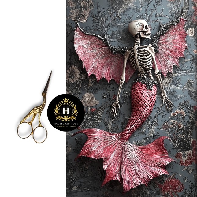 Gothic Vampire Skeleton Mermaid Skull Decoupage Seidenpapier (Von Creator hochgeladen)