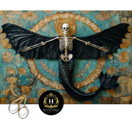 Gothic Vampire Skeleton Mermaid Skull Decoupage Seidenpapier