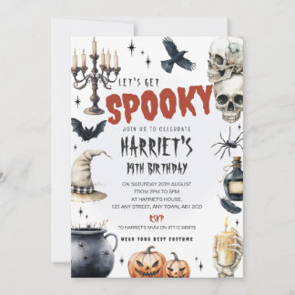 Gothic verzauberte Halloween-Geburtstagsfeier-Einl Einladung