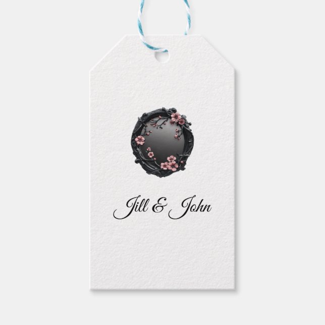Gothic verzierte Rahmen Favor Tag Geschenkanhänger (Vorderseite)