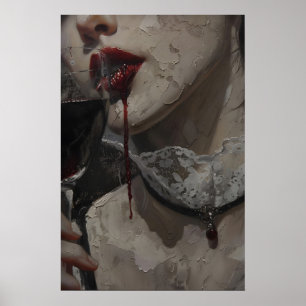 Gothic-Victorian-Frau-Vampir-Kunst Druck Dark Poster