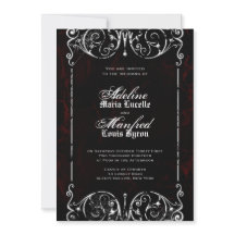 Gothic-Victorian-gruselige Hochzeit in Rot, Schwar