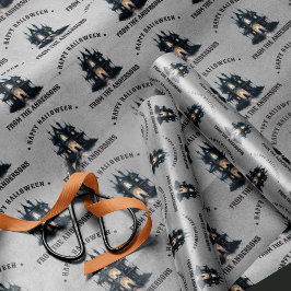 Gothic Victorian Haunted House Happy Halloween Geschenkpapier