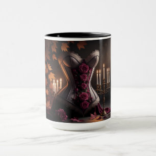 Gothic-Victorian-Korsett lila Rosen Herbst Tasse