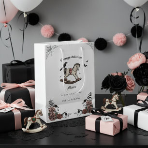 Gothic-Victorian-Schaukelpferd-Mädchen-Baby-Party Mittlere Geschenktüte