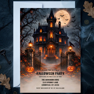 Gothic-Victorian Spukhaus Halloween-Party Einladung