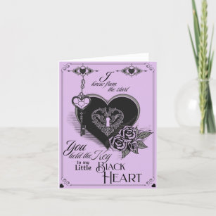 Gothic Viktorianisch Black Heart Valentine Card Feiertagskarte