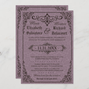 Gothic Viktorianisch Damask Wedding Invites Einladung
