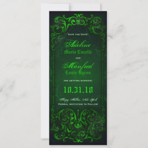 Gothic Viktorianisch Ghoulish Green Save the Date
