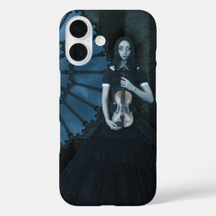 Gothic Viktorianisch Girl Holding Violin Dark Fant iPhone 16 Hülle