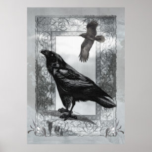 Gothic Viktorianisch Raven Fantasy Art Poster