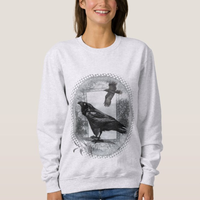 Gothic Viktorianisch Raven Fantasy Art Sweatshirt (Vorderseite)