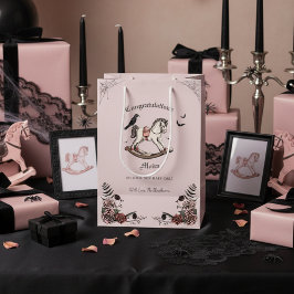 Gothic Viktorianisch Rocking Horse Girl Baby Showe Mittlere Geschenktüte