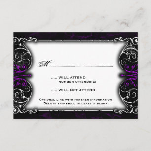 Gothic Viktorianisch Spooky Lila RSVP Card Karte