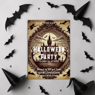Gothic Viktorianisch Spuk House Halloween-Party Einladung