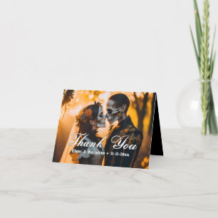 Gothic Viktorianische, einzigartige Dunkle Hochzei Dankeskarte