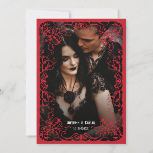 Gothic viktorianische Foto-Hochzeit Save-the-Date Einladung