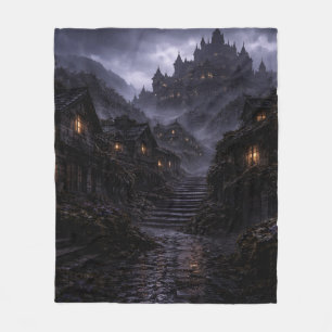 Gothic Village Stairway Fleece-Decke Fleecedecke