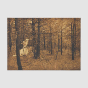 Gothic Vintag Angel Brown Forest Trees Seidenpapier