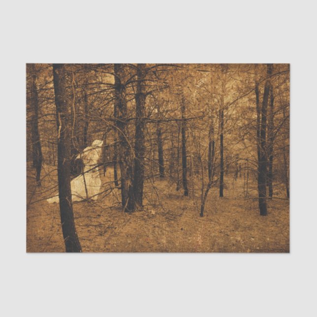 Gothic Vintag Angel Brown Forest Trees Seidenpapier (Vorderseite)