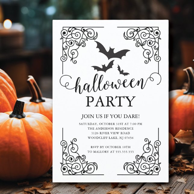Gothic Vintag Bat Halloween Einladung (Von Creator hochgeladen)